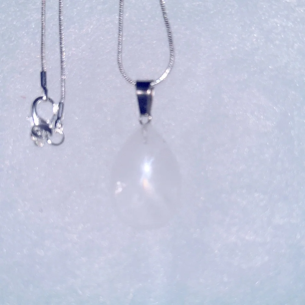 Boho hippie Quartz Crystal Sterling Silver 16” Necklace